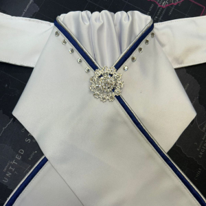 Navy Diamante Stock Tie
